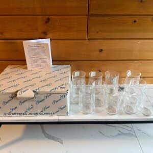 Princess House Clear Etched Crystal Juice Glasses Set